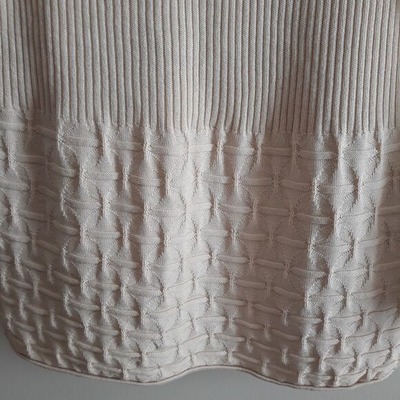 Sigrid Olsen Open Cardigan Womens Small Beige Knit Embroidered Neckline Tie - Picture 4 of 12